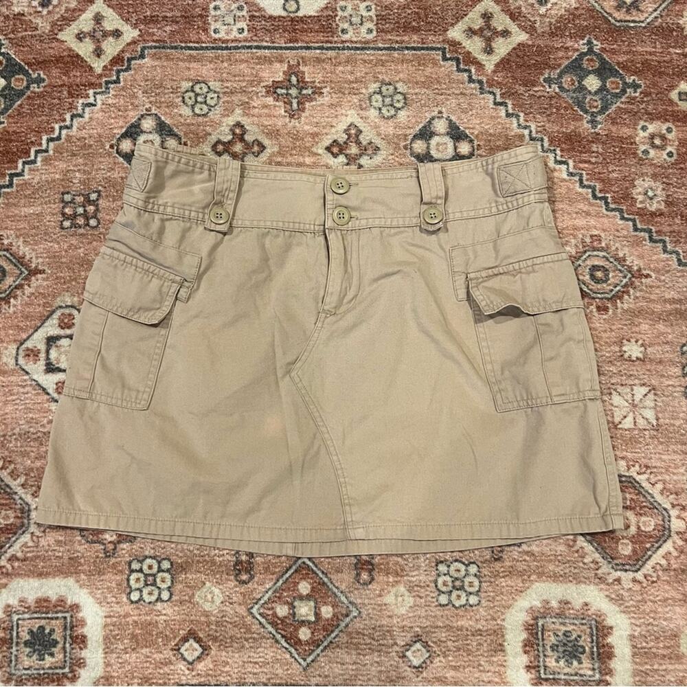 Y2K Khaki Carolina Blues Cargo Mini Skirt
